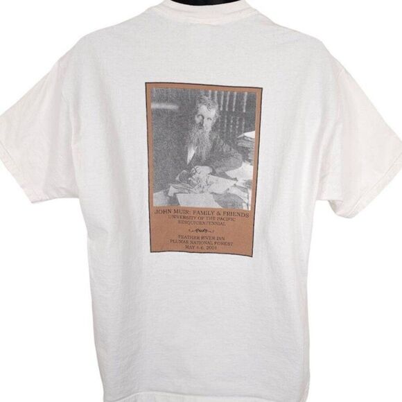 Vintage John Muir T Shirt Mens Size XL White Y2K University Of The Pacific - Picture 1 of 6